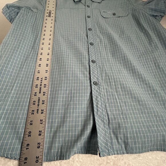 Realtree Mens 2XL Short-Sleeve Button-Up Plaid Shirt Blue Chest Pocket Casual - Picture 7 of 7